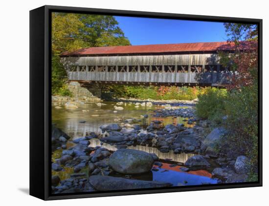 Albany Covered Bridge Over Swift River, White Mountain National Forest, New Hampshire, USA-Adam Jones-Framed Stretched Canvas