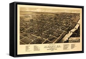 Albany, Georgia - Panoramic Map-Lantern Press-Framed Stretched Canvas