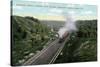 Albany, New York - 20th Century Limited Train View from Northern Blvd Viaduct-Lantern Press-Stretched Canvas