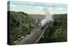 Albany, New York - 20th Century Limited Train View from Northern Blvd Viaduct-Lantern Press-Stretched Canvas