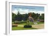 Albany, New York - Washington Park View of the Kings Fountain, Moses-Lantern Press-Framed Art Print