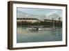 Albany, Oregon - Paddle Boat Crossing Willamette River-Lantern Press-Framed Art Print