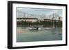 Albany, Oregon - Paddle Boat Crossing Willamette River-Lantern Press-Framed Art Print