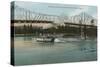 Albany, Oregon - Paddle Boat Crossing Willamette River-Lantern Press-Stretched Canvas