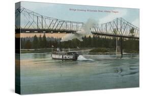 Albany, Oregon - Paddle Boat Crossing Willamette River-Lantern Press-Stretched Canvas