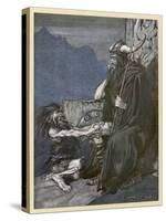 Alberich and Hagen-Arthur Rackham-Stretched Canvas
