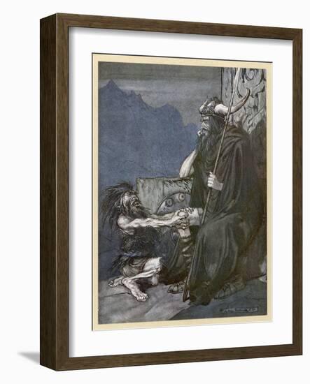 Alberich and Hagen-Arthur Rackham-Framed Art Print