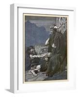 Alberich and Hagen-Arthur Rackham-Framed Art Print