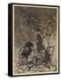 Alberich and Mime-Arthur Rackham-Framed Stretched Canvas