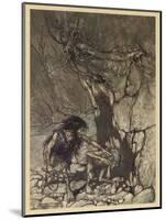 Alberich and Mime-Arthur Rackham-Mounted Art Print