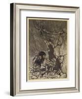 Alberich and Mime-Arthur Rackham-Framed Art Print