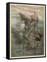 Alberich and Rhinemaidens-Arthur Rackham-Framed Stretched Canvas