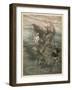 Alberich and Rhinemaidens-Arthur Rackham-Framed Art Print