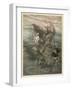Alberich and Rhinemaidens-Arthur Rackham-Framed Art Print
