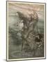 Alberich and Rhinemaidens-Arthur Rackham-Mounted Art Print