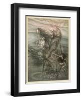 Alberich Steals Ring-Arthur Rackham-Framed Art Print