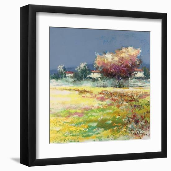 Albero nel prato-Luigi Florio-Framed Art Print