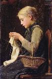 Knitting Girl, 1883-Albert Anker-Giclee Print