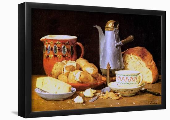 Albert Anker Still Life Coffee Milk and Potatoes Art Print Poster-null-Framed Poster