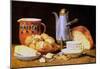 Albert Anker Still Life Coffee Milk and Potatoes Art Print Poster-null-Mounted Poster