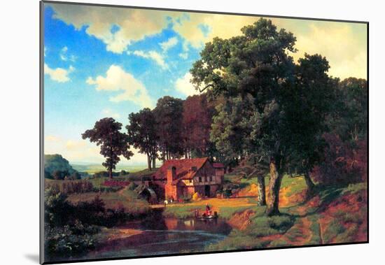 Albert Bierstadt A Rustic Mill Art Print Poster-null-Mounted Poster