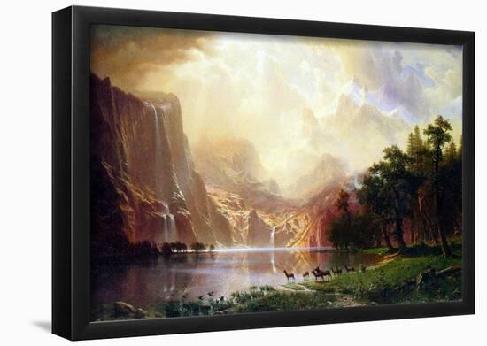 Albert Bierstadt Between the Sierra Nevada Mountains Art Print Poster-null-Framed Poster