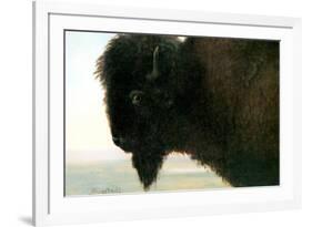 Albert Bierstadt Buffalo Head-Albert Bierstadt-Framed Art Print