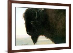 Albert Bierstadt Buffalo Head-Albert Bierstadt-Framed Art Print