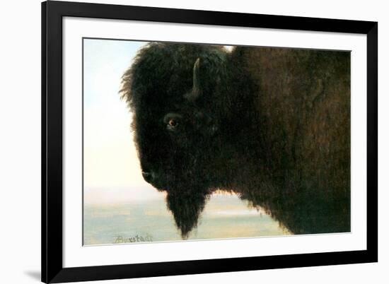 Albert Bierstadt Buffalo Head-Albert Bierstadt-Framed Art Print