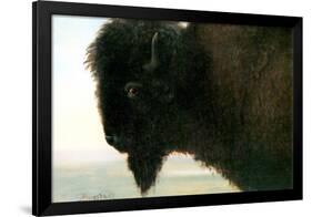 Albert Bierstadt Buffalo Head-Albert Bierstadt-Framed Art Print