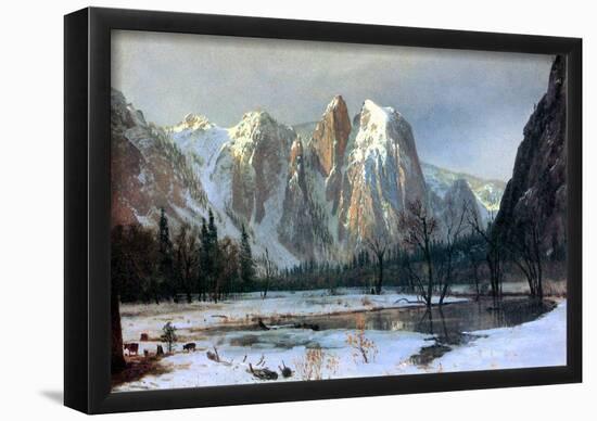 Albert Bierstadt Cathedral Rocks in Yosemite Art Print Poster-null-Framed Poster