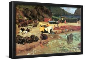 Albert Bierstadt Fishing Boats on Capri Art Print Poster-null-Framed Poster