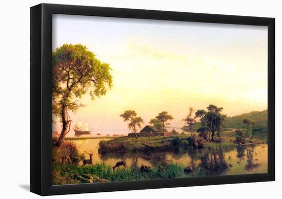 Albert Bierstadt Gosnold on Cuttyhunk 1602 Art Print Poster-null-Framed Poster