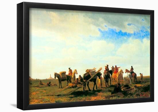 Albert Bierstadt Indians Near Fort Laramie Art Print Poster-null-Framed Poster