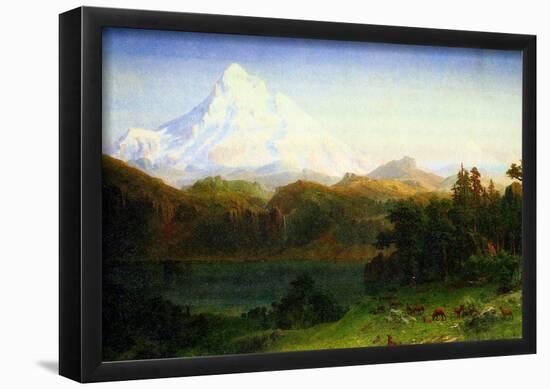 Albert Bierstadt Mt.Hood Oregon Landscape Art Print Poster-null-Framed Poster