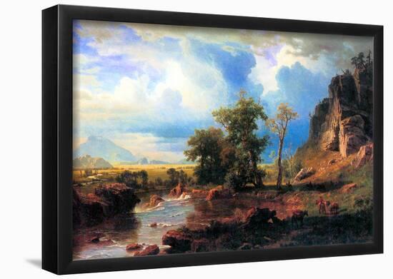 Albert Bierstadt Northern Fork of the Plate, Nebraska Art Print Poster-null-Framed Poster