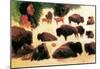 Albert Bierstadt Study of Buffaloes Art Print Poster-null-Mounted Poster
