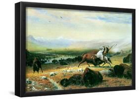Albert Bierstadt The Last Buffalo Art Print Poster-null-Framed Poster