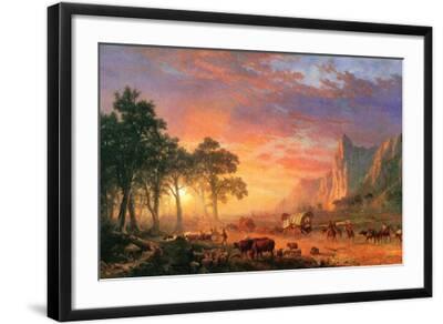 Alonline Art - Oregon Trail By Albert Bierstadt | Print On Fine Art Photo Paper Poster (Rolled) | 23"x14" - 59x36cm | Wall Art Home Decor For Dining Room Or For