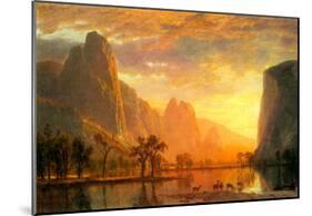 Albert Bierstadt Valley in Yosemite Art Print Poster-null-Mounted Poster