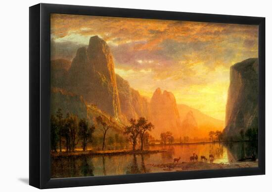 Albert Bierstadt Valley in Yosemite Art Print Poster-null-Framed Poster