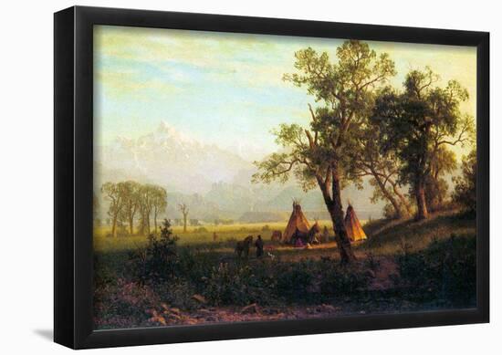 Albert Bierstadt Wind River Mountains in Nebraska Art Print Poster-null-Framed Poster