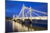 Albert Bridge and River Thames at Night, Chelsea, London, England, United Kingdom, Europe-Stuart-Mounted Photographic Print