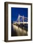 Albert Bridge and River Thames at Night, Chelsea, London, England, United Kingdom, Europe-Stuart-Framed Photographic Print