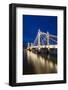 Albert Bridge and River Thames at Night, Chelsea, London, England, United Kingdom, Europe-Stuart-Framed Photographic Print