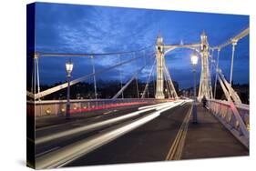 Albert Bridge at Night, Chelsea, London, England, United Kingdom, Europe-Stuart-Stretched Canvas