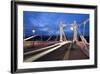 Albert Bridge at Night, Chelsea, London, England, United Kingdom, Europe-Stuart-Framed Photographic Print