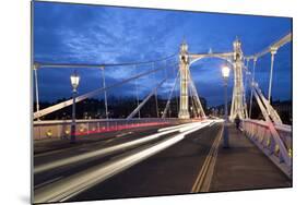 Albert Bridge at Night, Chelsea, London, England, United Kingdom, Europe-Stuart-Mounted Photographic Print