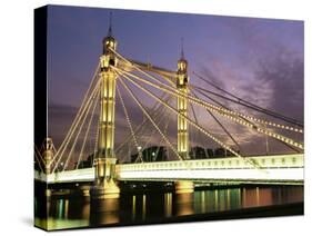 Albert Bridge, London, England, United Kingdom-Nick Wood-Stretched Canvas
