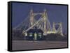 Albert Bridge - Night-Julian Barrow-Framed Stretched Canvas